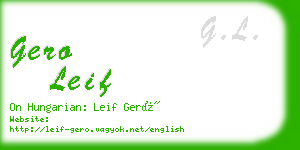 gero leif business card